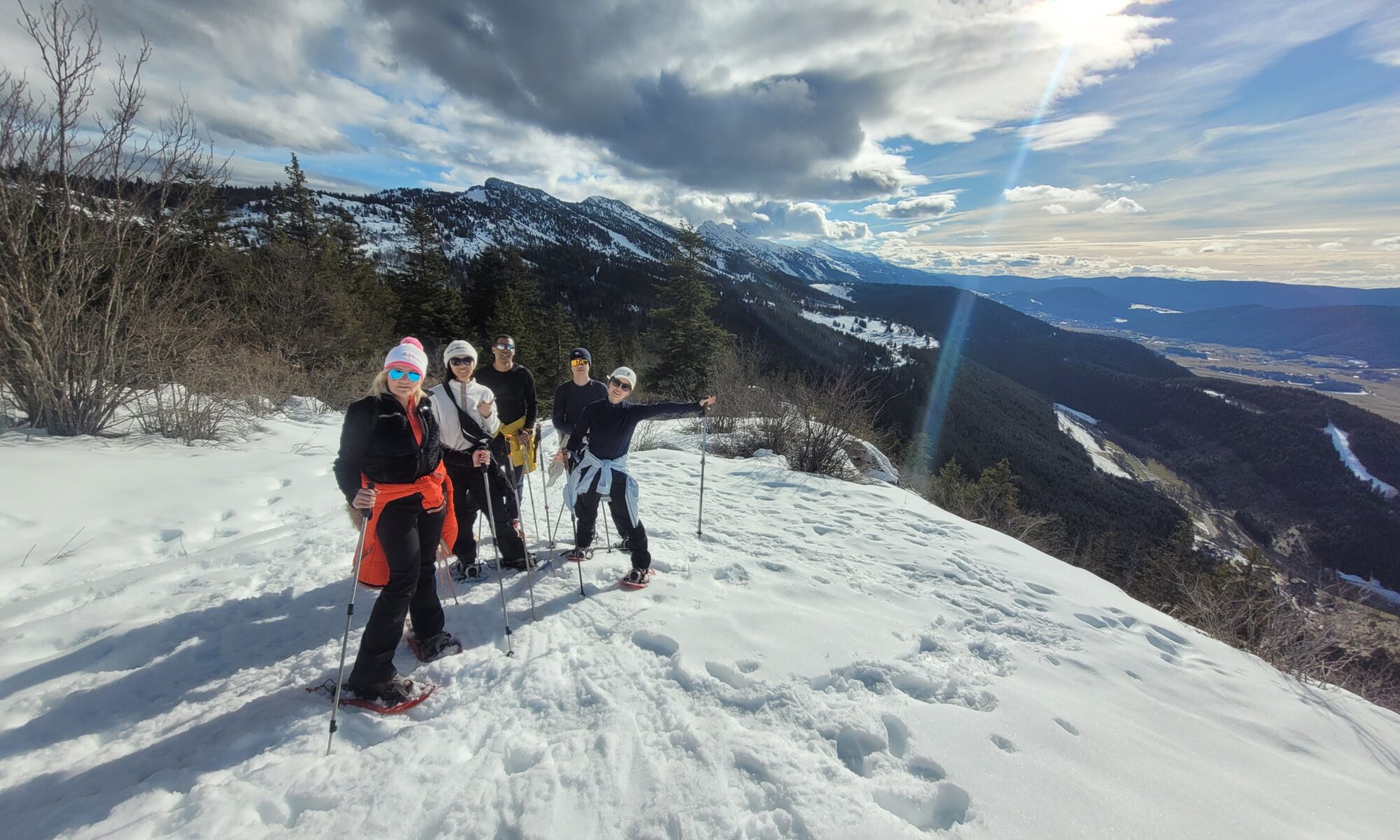 groupe en raquette randonnée Vercors Hiver 2026
